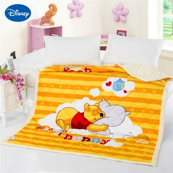 Winnie the Pooh Deky Paplóny Kráľovná Plný Twin Jeden posteľná bielizeň Bavlna Textílie Tkané Disney Kreslené Dievčatá Letná Žltá Oranžová