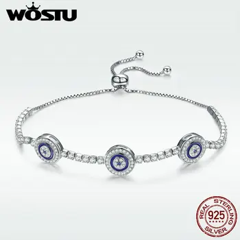 WOSTU Top Predaj Značky Luxusné 925 Sterling Silver Samsara Oko Náramok Pre Ženy, Mužov, Jemné Šperky Darček DXB002