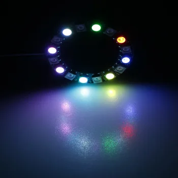 Ws2812b 16leds Bitov pixel krúžok;adresný krúžok modulov;DC5V vstup;RGB plnofarebný;okrúhle LED Kruhu Vývoj Doska Biela/Čierna