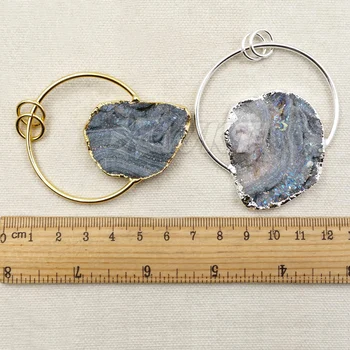 WT-P1204 Veľkoobchod módne šperky prírodné slnko onyx prívesok Vysokej kvality náhodné tvar surového kameňa s 24k zlatom electroplate