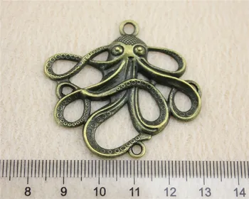 WYSIWYG 5 ks 48x45mm Octopus Konektor Charms, DIY Príslušenstvo Šperky