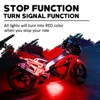 X-LIGHT 60LED Vlastný Motocykel Prízvuk Neon 10 Chrome Pod Osvetlenie Svetla Kit 18+ Color Smart 3-v-1 LED Hudba Aktívne