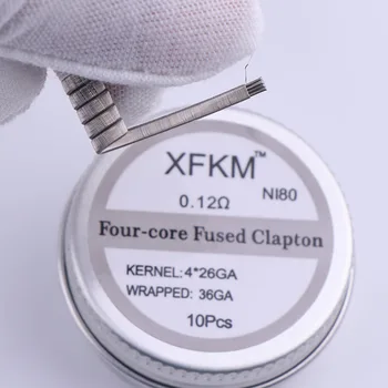 XFKM NI80 Nichrome Vysokou Hustotou Clapton Binárne Cievky Premade Cievka pre Elektronické Cigarety RDA RTA RBA Rozprašovač Ohrevu Drôtu