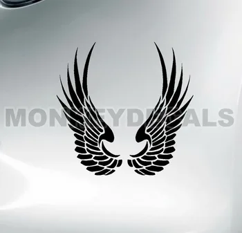 XGS ODTLAČKOVÝ Pár Auto odtlačkový Anjel krídla 2 15 cm x 7,5 cm motocykel, auto truck klince vinylové nepremokavé nálepky