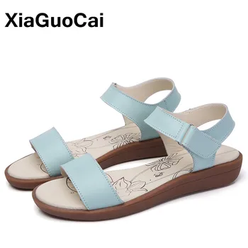 XiaGuoCai Nové dámske Sandále Vysokej Kvality Usne Ženy Bytov Módne Letné Žena Pláže Topánky Na Sladké Dievča
