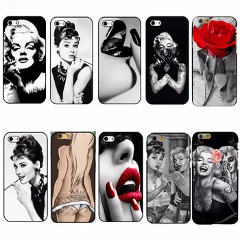 XIAOCHENGGUI Sexy Dievčatá / Marilyn Monroe tetovanie Telefón Tvrdé puzdro Pre iphone 4 4s, 5s 5 SE 6 6 8 6/7/8 plus X