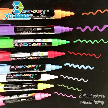 XINDI Nové Tekuté Kriedou Zvýrazňovač Fluorescenčné Marker Pero, Vymazateľné Multi Farebné Umelecké Maľovanie Na Tabuľu Sklenené Tabule