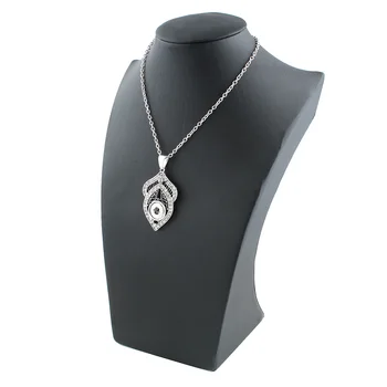 Xinnver Snap Kovové Šperky Crystal Prívesok Náhrdelníky Fit DIY 12 MM Modul Tlačidiel Náhrdelníky Veľkoobchod Ženy ZG094