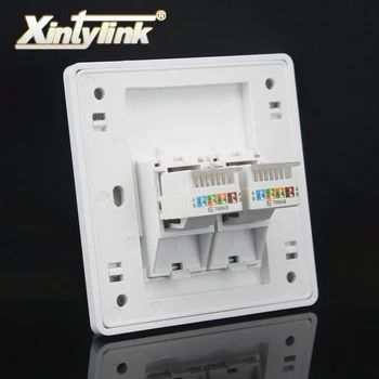 Xintylink rj45 konektor modulárny 2 Port, cat5e cat6 Keystone Stenu upínacia platňa Modularitou toolless rj45 Zásuvka elektrickej zásuvky panel 86mm