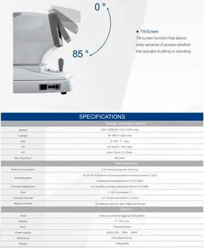 XINYUAN Auto Refractor Keratometer FA-6500 Farebný Displej S CE a FDA Doprava Zadarmo