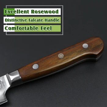 XINZUO 6in utility nôž Damasku kuchynský nôž na ovocie nože rosewood rukoväť z nerezovej ocele tabuľka frézovanie nože, príbory, šalát
