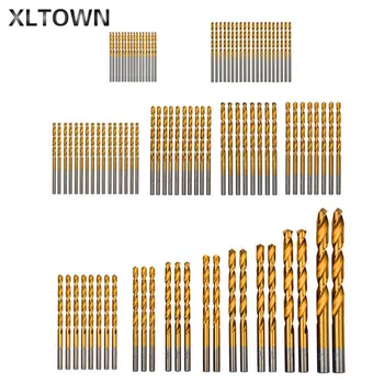 Xltown 99pcs HSS Twist Drill Bit Nastavený na 1,5-10 mm s Titánom Potiahnuté Plochou 1,5-10 mm Kovové Vŕtanie Dreva a Náradie.