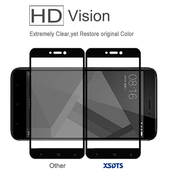 XSDTS Pre Xiao Redmi 4X Tvrdeného Skla Redmi Poznámka 4X Pro Screen Protector Film Plný Kryt Čierna Biela Redmi 4x tvrdené sklo
