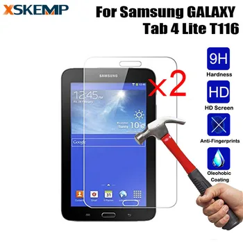 XSKEMP 2ks/Veľa Jasné, Tvrdené Sklo, Fólia Pre Samsung GALAXY Tab 4 7.0 Lite SM-T116 Tablet Tvrdeného 9H Pevného HD Screen Protector