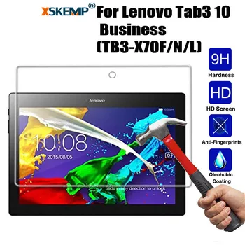 XSKEMP 9H 0,3 mm Screen Protector Tvrdeného Skla Pre Lenovo Tab3 10 Podnikania (TB3-X70F/N/L) Poškriabaniu Dôkaz Tablet Ochranný Film