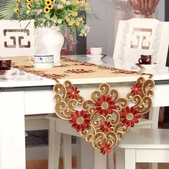 XT Európskej stôl runner výšivky elegantné obrus organza vyšívané textílie rustikálny stôl pretekárov svadobné dekorácie kryt
