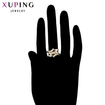 Xuping Elegantné Krúžky Európsky Štýl Farebné Zlatá Farba Á Syntetické CZ Kúzlo Šperky Vianočný Darček pre Ženy S24,1-11372
