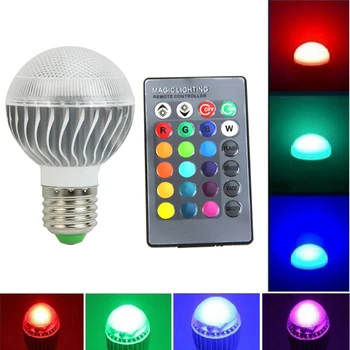 YAM RGB LED E27 15W Žiarovka Farba výmena Žiarovky S Diaľkovým ovládaním 85-265V Pre Domáce alebo Komerčné Dekorácie