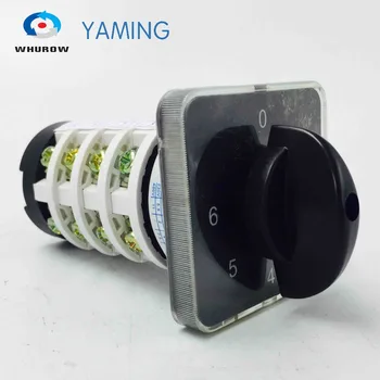 Yaming Elektrické ovládanie prepínač 4 uzly 20A 0-6 pozíciu Univerzálny prechod rotačné cam prepínač interruptor HZ5B-20/4