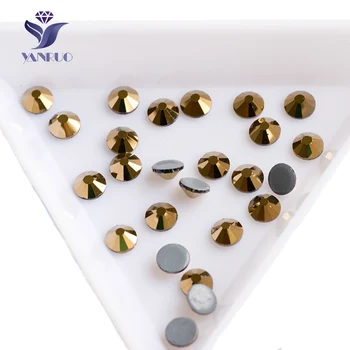 YANRUO 2058HF Aurum Hot Fix Kamienkami Crystal rýchlu Opravu Kryštály Zlato, Kryštály A Kamene Žehlička Na Kamene Pre Oblečenie, Dekorácie