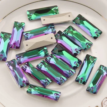 YANRUO #3255 Všetkých Veľkostí Emerald Kamienkami Kozmického Bageta Flatback Crystal Šiť Na Sklo, Kamene Pre Oblečenie, Dekorácie