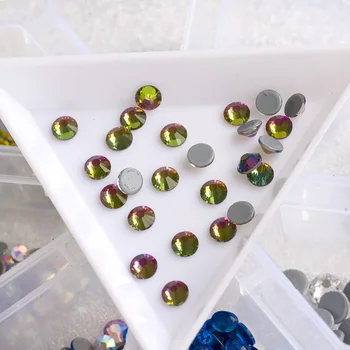 YANRUO Vitrail Medium Kamienkami Hot Fix Crystal Kamene Ploché Späť Sklenené Korálky Drahokamu Prevody na Tanečné Šaty