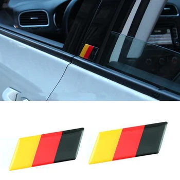 YAQUICKA 2ks Epoxidové Nemecko nemecké Vlajky Auto Auto, Znak, Odznak Odtlačkový Nálepka Pre GOLF7 MK7 Golf MK6 CC je GLAXAY Jetta, Polo, atď