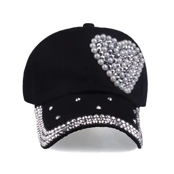 [YARBUU] nové módne vysokej kvality šiltovky Drahokamu Polkruhu Pearl spp klobúk pre ženy Milujú štýl snapback klobúky žena