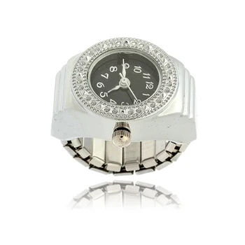 YCYS-Crystal krúžok hodiny quartz krúžok zliatiny Unisex Čierna Hodinky