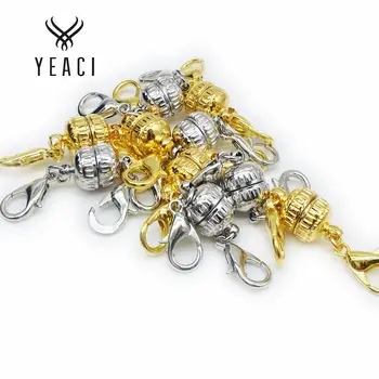 YEACI 10Pcs zlatenie a pokovovanie silver Magnetické Uzávery w Lobster connecter Šperky Zistenia 6 mm HOT P-065