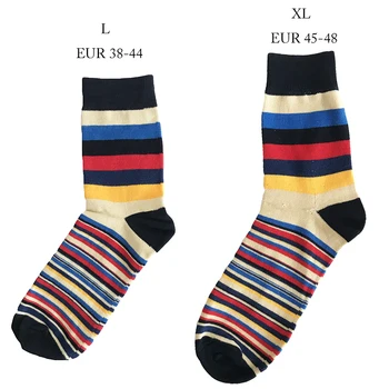 YEADU EÚ 38-48 Móda Plus Veľkosť Prúžok Posádky pánske Ponožky Umenie Maľba Bavlna Bežné Obchodné Kompresné Ponožky, 5 Párov/Veľa