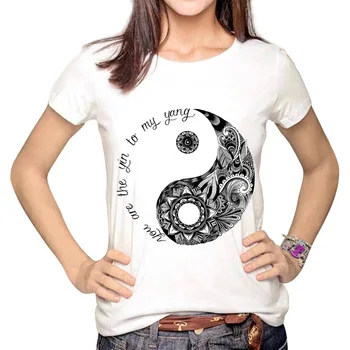 YEMUSEED Ženy Móda Lumbálna Slnka a Mesiaca Cartoon Tlačených Topy Tumblr Harajuku Ceruzka Kreslenie 3D T shirt Tees Plus Veľkosť XL