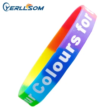 YERLLSOM 200pcs/veľa Prispôsobené 1 farba Tlačený Text a segmentované silikónové náramky, segmentovaný gumené náramky pre Podujatia