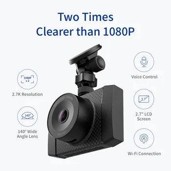 YI Ultra Fotoaparát S 16 G Karty Dash 2.7 K Rozlíšenie A17 A7 dvojjadrový Čip Ovládanie Hlasom svetelný senzor 2.7 palcový Širokouhlý All-sklo