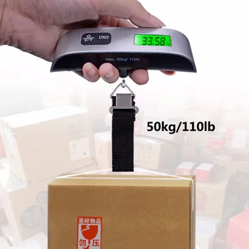Yieryi Štýlový 50 kg/10g Váha LCD Displej Prenosné Elektronické Cestovné Háčik na Zavesenie Batožiny Vrecku Presná Hmotnosť Merač Rozsahu