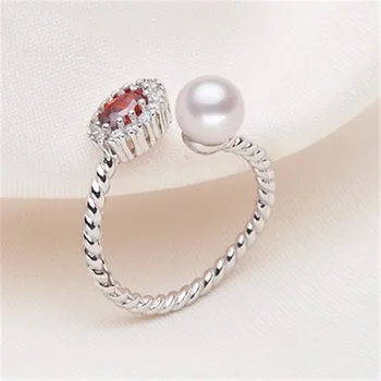 YIKALAISI 2017 Módne Pearl Krúžok Šperky Sladkovodné Perly Snubné Prstene 925 Sterling Silver šperky Prstene pre Ženy, Pre dievčatá