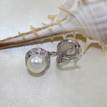 YIKALAISI 2017 módne Prírodné Perly šperky 8-9mm stud Náušnice Pre Ženy 925 Sterling Silver Šperky Pearl Náušnice Svadbu