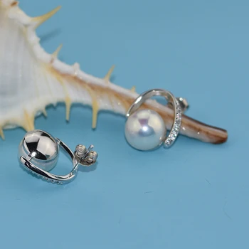 YIKALAISI 925 sterling Silver Šperky pre ženy prírodné sladkovodné perly šperky pre ženy 8-9mm pearl náušnice 2017 nové módne