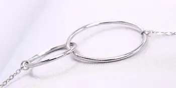 Yiustar Nové Šperky Dvojité Kruhy Kolo Chokers Náhrdelník Ženy Náhrdelníky & Prívesky Colar SYXL050