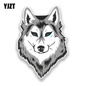 YJZT 10.1*14.7 CM Módne Zaujímavé Angry Vlk Hlavu Cartoon Farebné PVC Auto Nálepky Dekorácie Grafické C1-5457