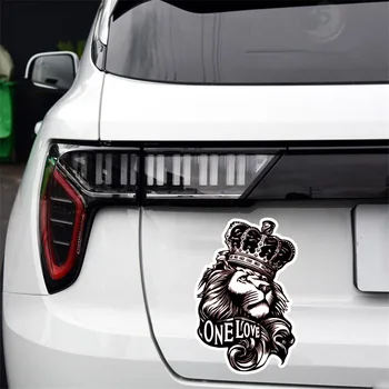 YJZT 10*15,3 CM, Jedna Láska Lion Crown PVC Vysoko Kvalitné Živočíšne Auto Nálepky C1-3084