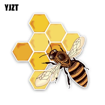 YJZT 14.2CM13.8 CM Zaujímavé Krásne Kreslené Včely Farebné PVC Vysokej Kvality, Auto Nálepky, Dekorácie Grafické C1-5199