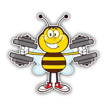 YJZT 14.5CM12.8 CM Zaujímavé Krásne Kreslené Fitness Bee Farebné PVC Auto Nálepky Nárazníka Okenné Dekorácie Grafické C1-5227
