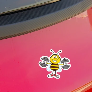YJZT 14.5CM12.8 CM Zaujímavé Krásne Kreslené Fitness Bee Farebné PVC Auto Nálepky Nárazníka Okenné Dekorácie Grafické C1-5227