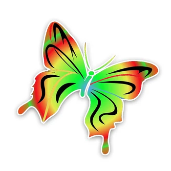 YJZT 14.8CM14CM Zaujímavé Cartoon Motýľ, Farebné PVC Auto Nálepky Grafické Dekorácie, C1-5122