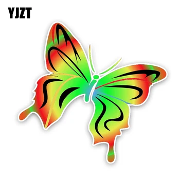 YJZT 14.8CM14CM Zaujímavé Cartoon Motýľ, Farebné PVC Auto Nálepky Grafické Dekorácie, C1-5122
