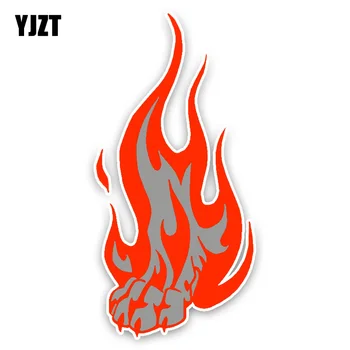 YJZT 8*16,5 CM Zaujímavé Krásne Angry Plameň Vlk Packa Farebné Kreslené PVC Auto Nálepky Dekorácie Grafické C1-5485