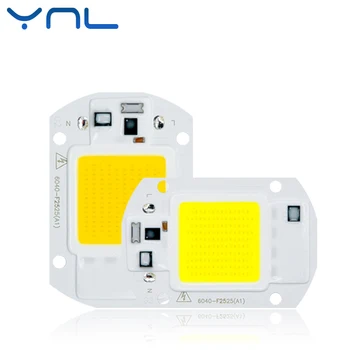 YNL Vysoký Výkon COB LED Čip 220V 240V LED Žiarovka 20W 30W 50W Vstup IP65 Smart IC Vonkajší Reflektor LED Flood Light čip