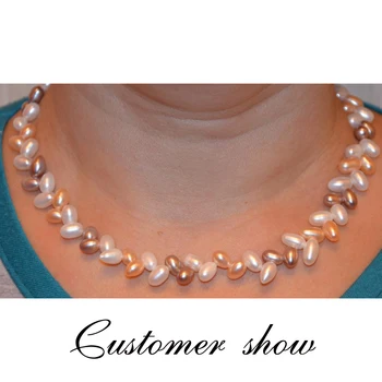 YouNoble Pravých sladkovodných perlový náhrdelník prívesok,skutočný svadobné pearl náhrdelníky pre ženy, matky, narodeniny, výročie najlepší darček