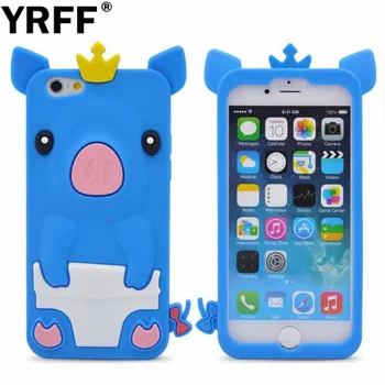 YRFF Zvierat cartoon koruny ošípaných model Kremíka mäkké Zadné puzdro Pre iphone 5 5 6 6 Pre iPhone 5G SE 6s 6 Telefón Prípadoch shell